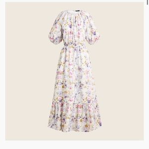 J. Crew x Flora Obscura Side Cutout Midi Dress in Kaleidoscope Floral